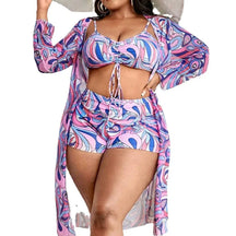 Biquini Plus Size + Saída de Praia Gaby Cosday- Conjunto 3 peças